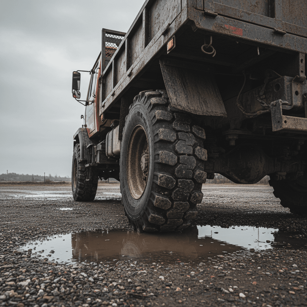All-terrain tire on a truck