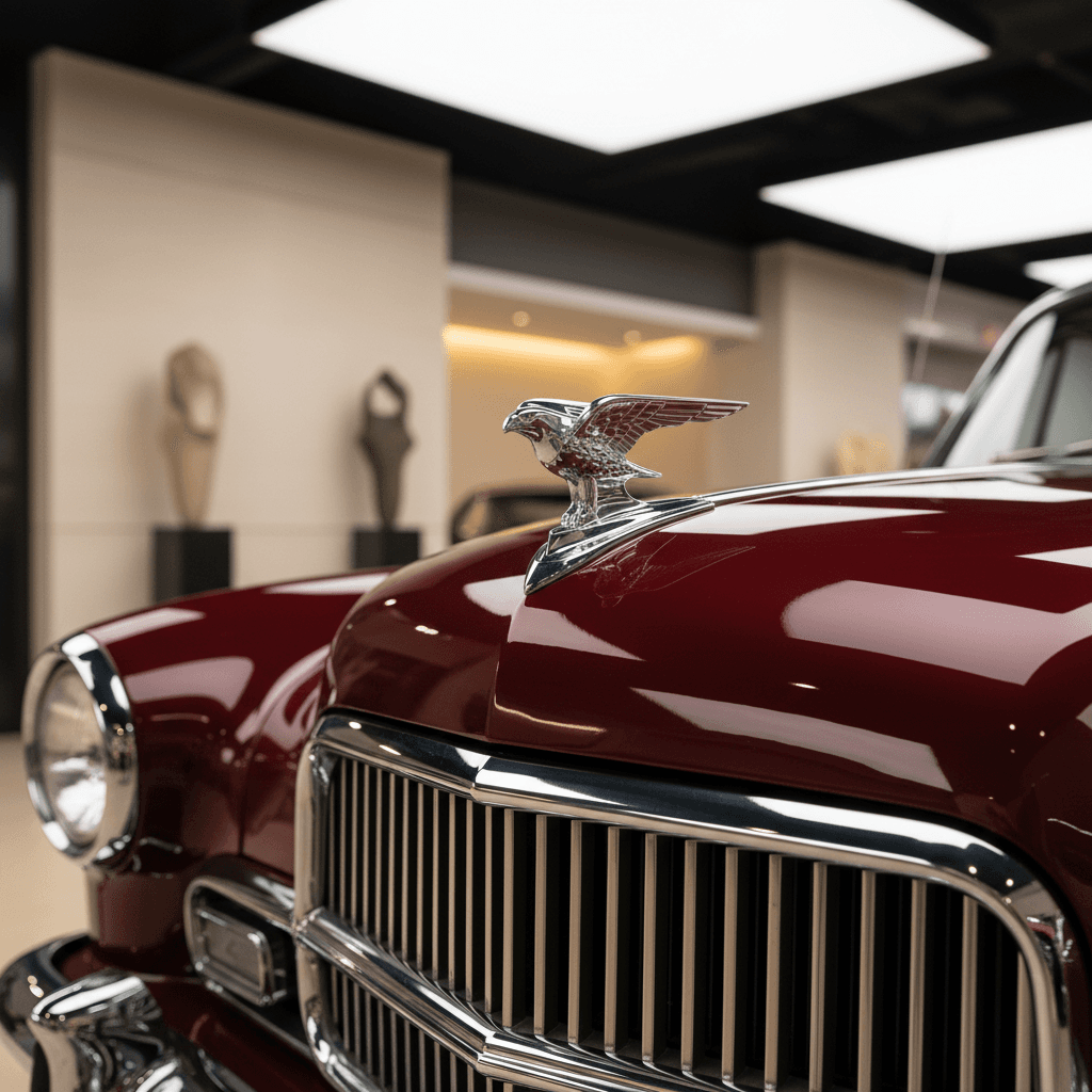 Metallic silver classic car showing mirror-like paint finish and flawless body lines